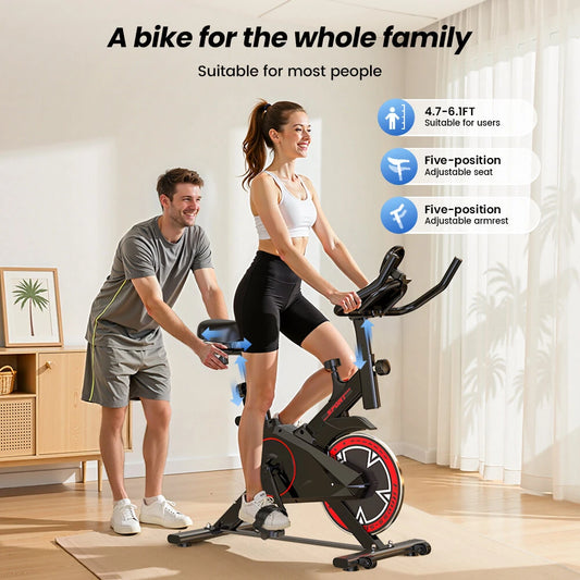 Formill QK101 Smart motionscykel spinningcykel indendørs 6 kg svinghjul ultrastille magnetisk modstandscykel 120 kg belastningskapacitet med justerbart styr og sæde professionel bodybuilding fitness
