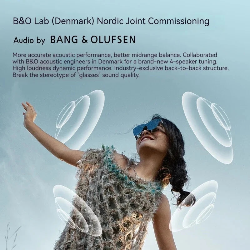 RayNeo Air 4 Smarte AR-glasøjne Hovedmonteret TV med 1200 Nits HDR10 1080P 120Hz Micro OLED Bærbar skærm med B&O-lyd til iPhone-spil film XR-enhed øjenbeskyttelse