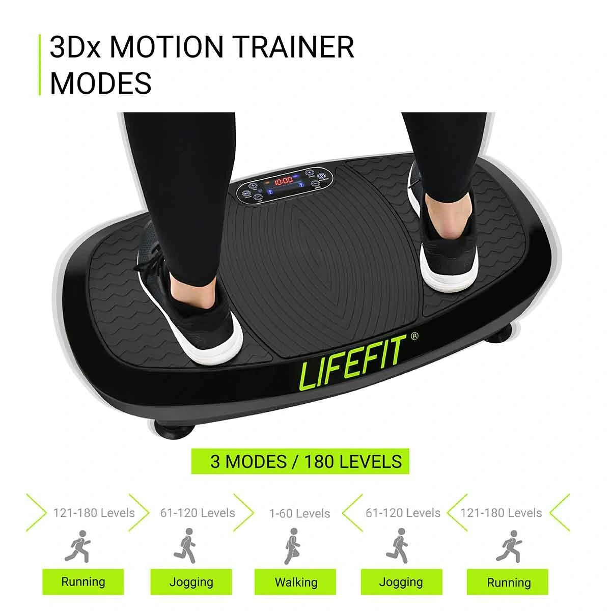 [EU DIREKTE] LIFEFIT F-DESK-03-01 Vibrationsplade Træningsmaskine med Loop Modstandsremme Hjemmetræningsudstyr til Muskelmassage Formning Lav Støj Vibrations Fitness