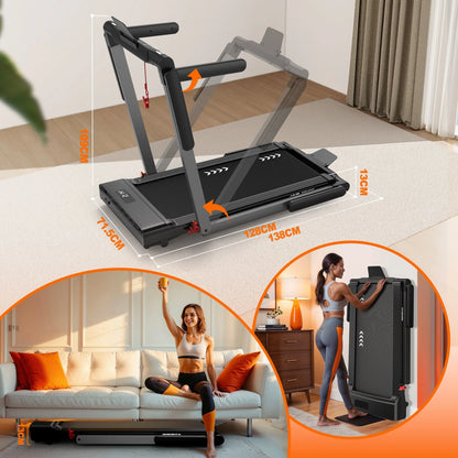 [EU Direkt] Bominfit FT50 4-i-1 Smart Gåpad med Dobbelt LED-display - Topfart 12 km/t,2,5 HK Stille Motor,Fjernbetjening & Appkontrol,120KG Kapacitet,12 Programmer til Hjemmekontor