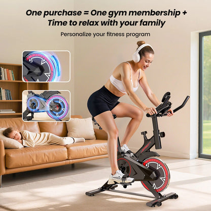 Formill QK101 Smart motionscykel spinningcykel indendørs 6 kg svinghjul ultrastille magnetisk modstandscykel 120 kg belastningskapacitet med justerbart styr og sæde professionel bodybuilding fitness