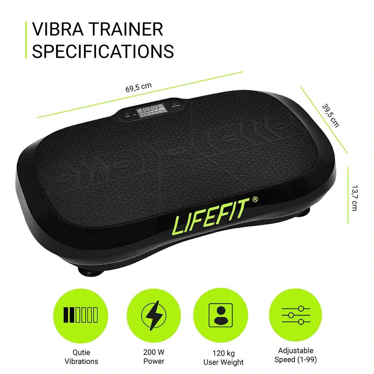 [EU DIREKT] LIFEFIT F-DESK-01-01 Vibrationsplade Træningsmaskine med Ringe Modstandsbånd Kroppetræning Vibrationsfitnessplatform Hjemme Træningsudstyr til Muskelformning