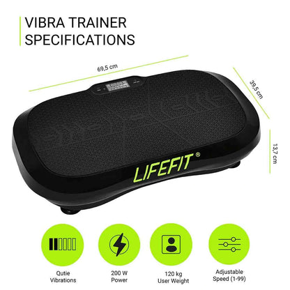 [EU DIREKT] LIFEFIT F-DESK-01-01 Vibrationsplade Træningsmaskine med Ringe Modstandsbånd Kroppetræning Vibrationsfitnessplatform Hjemme Træningsudstyr til Muskelformning