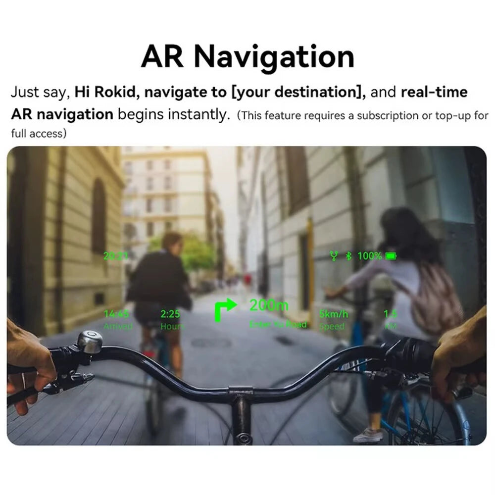 Smartbriller med visuel skærm,realtidsoversættelse,navigationsinformation, temmebetjening