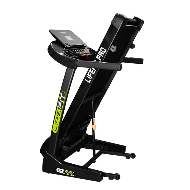 LIFEFIT TM5250 Professionelt foldbart løbebånd, 3HK motor, 17 km/t maksimal hastighed, 120 kg vægtkapacitet, Bluetooth, installationsfrit med LED Smart Display til hjemmetræning
