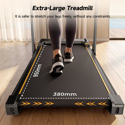 Formill FT50 2-i-1 foldbart løbebånd, 1-12 km/t gangmåtte til under skrivebordet med 12 % hældning, elektrisk løbebånd med 12 forudindstillede programmer og måtteholder, 120 kg belastning