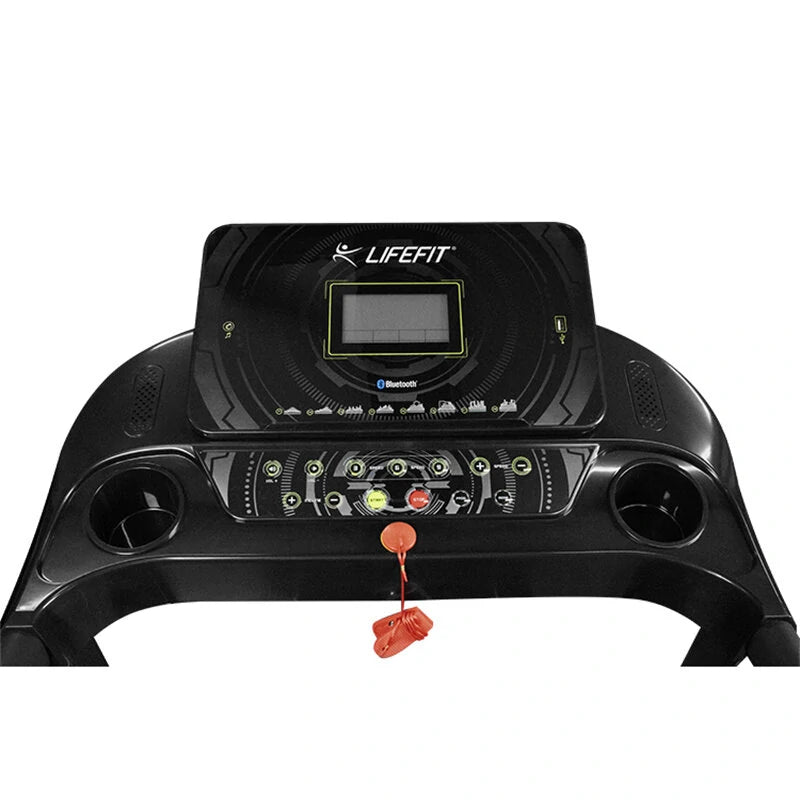 LIFEFIT TM5250 Professionelt foldbart løbebånd, 3HK motor, 17 km/t maksimal hastighed, 120 kg vægtkapacitet, Bluetooth, installationsfrit med LED Smart Display til hjemmetræning