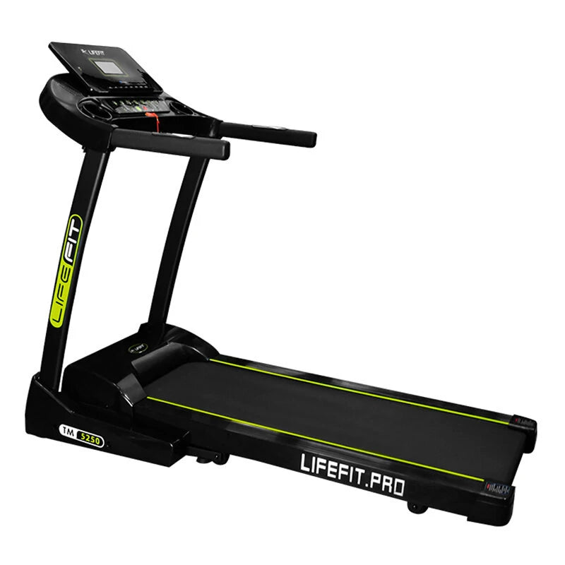 LIFEFIT TM5250 Professionelt foldbart løbebånd, 3HK motor, 17 km/t maksimal hastighed, 120 kg vægtkapacitet, Bluetooth, installationsfrit med LED Smart Display til hjemmetræning