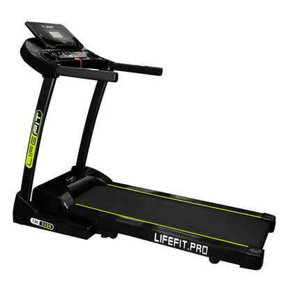LIFEFIT TM5250 Professionelt foldbart løbebånd, 3HK motor, 17 km/t maksimal hastighed, 120 kg vægtkapacitet, Bluetooth, installationsfrit med LED Smart Display til hjemmetræning
