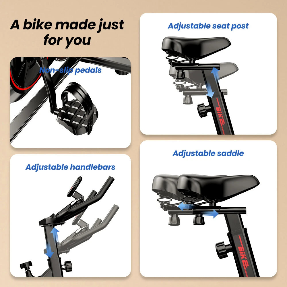 Formill QK101 Smart motionscykel spinningcykel indendørs 6 kg svinghjul ultrastille magnetisk modstandscykel 120 kg belastningskapacitet med justerbart styr og sæde professionel bodybuilding fitness