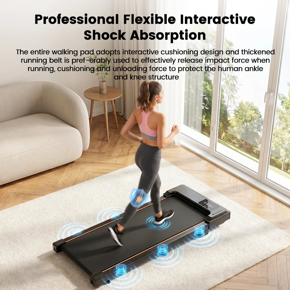 Formill FT33 Gåmåtte Under Bordet Løbebånd, 1-6 km/h Pladsbesparende Elektrisk Løbebånd med 12% Hældning, Vibrationsmassage Hjemmegym Fitnessudstyr, 120 kg Belastning