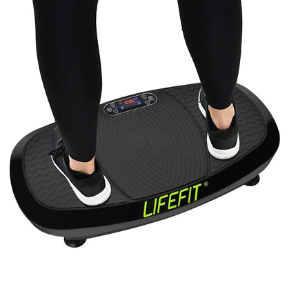 [EU DIREKTE] LIFEFIT F-DESK-03-01 Vibrationsplade Træningsmaskine med Loop Modstandsremme Hjemmetræningsudstyr til Muskelmassage Formning Lav Støj Vibrations Fitness