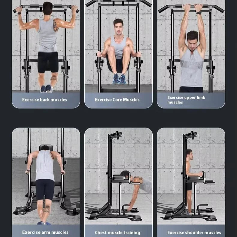 [EU Direct] Bominfit multifunktions-tårn træningsstativ til træk-stående pull-up barstation justerbart dip-stativ træningsudstyr til hjemmegym