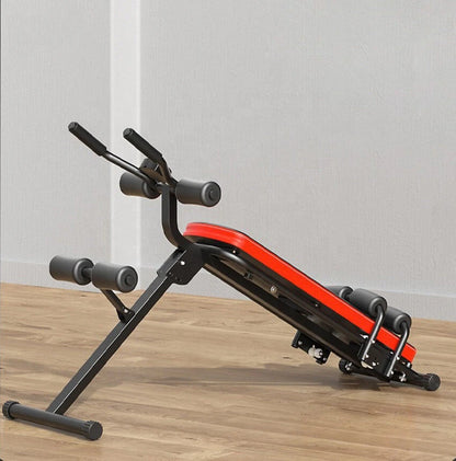 [EU Direct] Bominfit Ab Crunch-maske Foldbar Sidelæg Bughård Træningsbænk 3 Tilt-niveauer Justerbar Abs-træner Kerne-maskine med modstandsbånd og digital LCD-skærm til hjemmegym