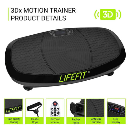 [EU DIREKTE] LIFEFIT F-DESK-03-01 Vibrationsplade Træningsmaskine med Loop Modstandsremme Hjemmetræningsudstyr til Muskelmassage Formning Lav Støj Vibrations Fitness