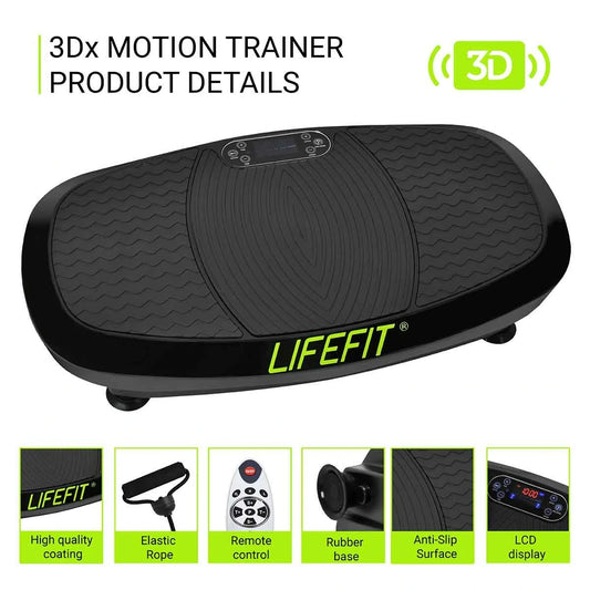 [EU DIREKTE] LIFEFIT F-DESK-03-01 Vibrationsplade Træningsmaskine med Loop Modstandsremme Hjemmetræningsudstyr til Muskelmassage Formning Lav Støj Vibrations Fitness