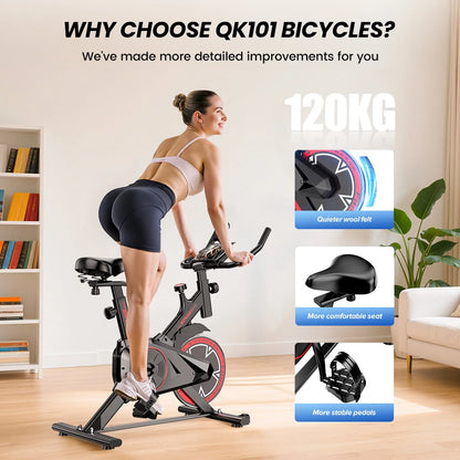 Formill QK101 Smart motionscykel spinningcykel indendørs 6 kg svinghjul ultrastille magnetisk modstandscykel 120 kg belastningskapacitet med justerbart styr og sæde professionel bodybuilding fitness