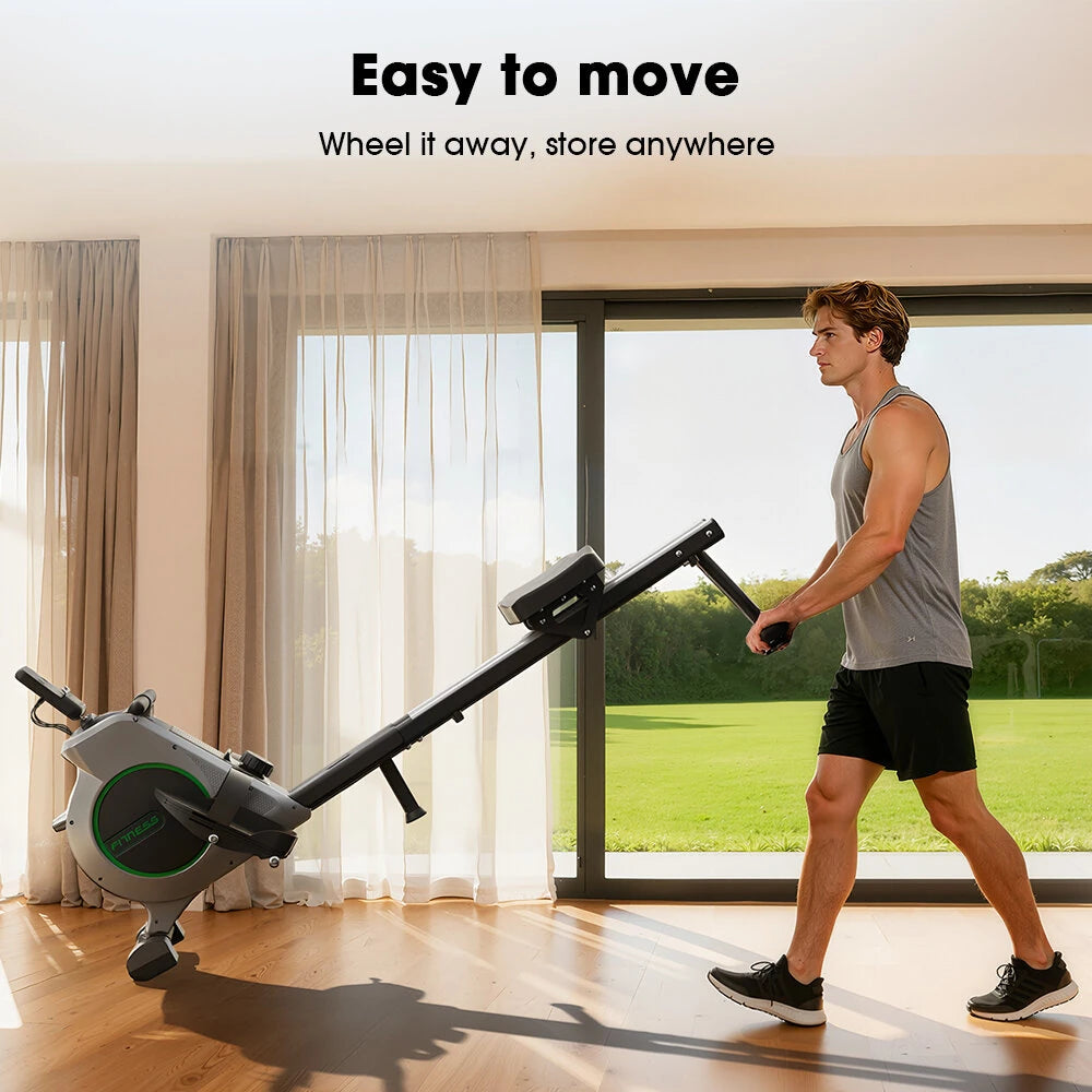 Formill QK-530 Magnetisk Romaskine - Ultra-støjsvagt svinghjul, APP-kompatibel, 16 modstandsniveauer med ergonomisk sæde, pladsbesparende og sammenklappelig til hjemmebrug