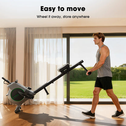 Formill QK-530 Magnetisk Romaskine - Ultra-støjsvagt svinghjul, APP-kompatibel, 16 modstandsniveauer med ergonomisk sæde, pladsbesparende og sammenklappelig til hjemmebrug