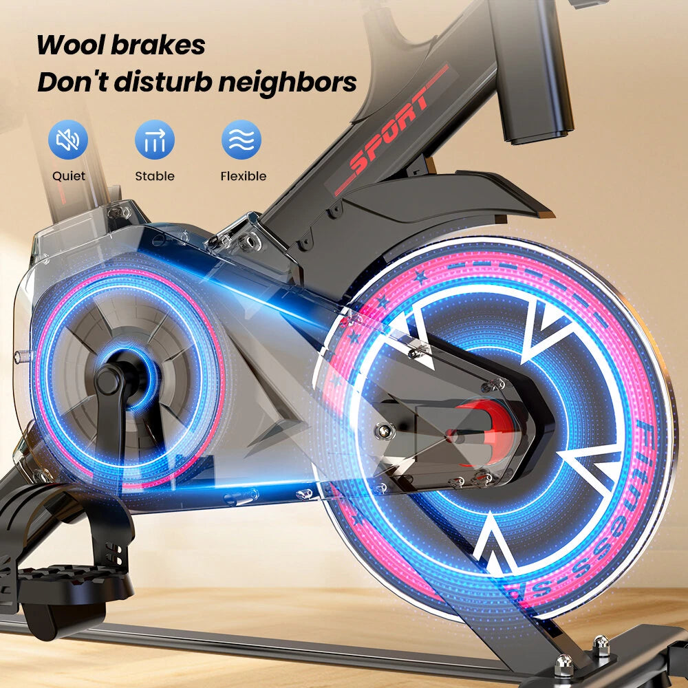 Formill QK101 Smart motionscykel spinningcykel indendørs 6 kg svinghjul ultrastille magnetisk modstandscykel 120 kg belastningskapacitet med justerbart styr og sæde professionel bodybuilding fitness