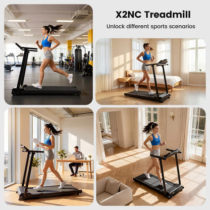 [EU Direct] Formill X2NC Sammenklappeligt Løbebånd with 12% Hældning, Top Hastighed 12km/h, 2.5HP Motor, Fitshow App-forbindelse, 120KG Capacity for Home Office