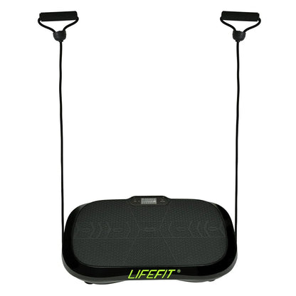 [EU DIREKT] LIFEFIT F-DESK-01-01 Vibrationsplade Træningsmaskine med Ringe Modstandsbånd Kroppetræning Vibrationsfitnessplatform Hjemme Træningsudstyr til Muskelformning