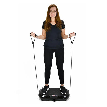 [EU DIREKT] LIFEFIT F-DESK-01-01 Vibrationsplade Træningsmaskine med Ringe Modstandsbånd Kroppetræning Vibrationsfitnessplatform Hjemme Træningsudstyr til Muskelformning